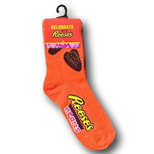 Kids Reese's Peanut Butter Cups Hearts Funny Novelty Crew Socks - NWT